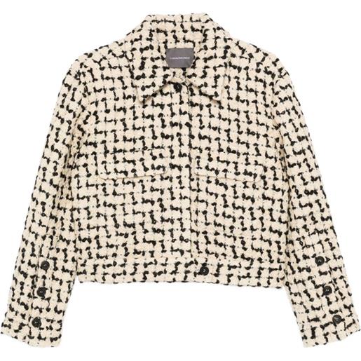 Lorena Antoniazzi giacca crop in tweed - toni neutri