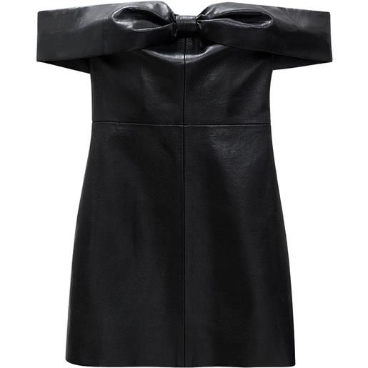 ANINE BING abito corto senza spalline con fiocco - nero