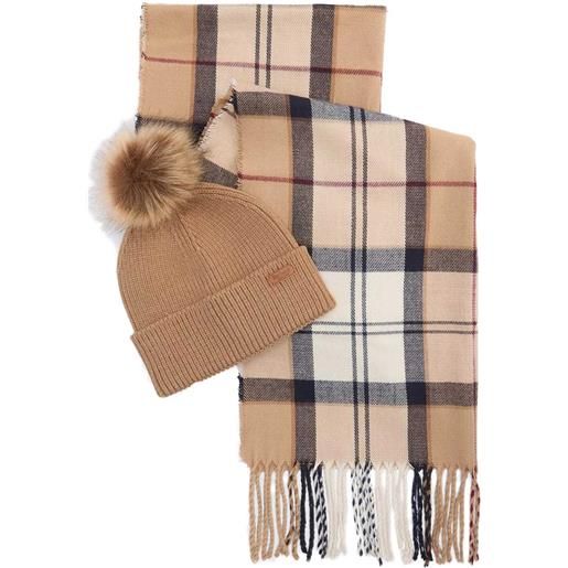 BARBOUR set regalo berretto dover and sciarpa hailes hessian tartan