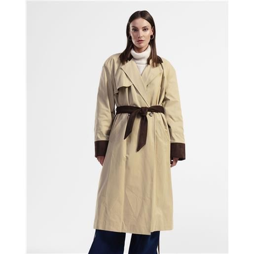 DIXIE trench lungo con dettagli in suede - DIXIE