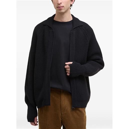 Barbour cardigan in maglia con zip - nero