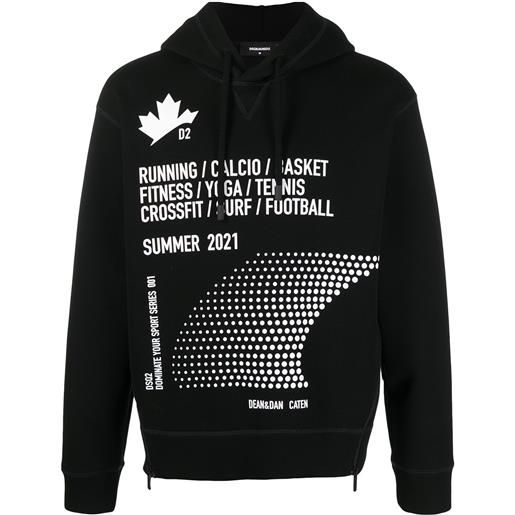 DSQUARED2 felpa con stampa - nero