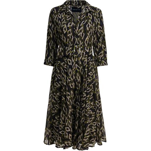 Samantha Sung abito con cintura e stampa - nero