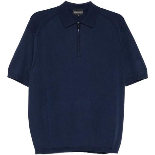 Emporio Armani polo con zip - blu