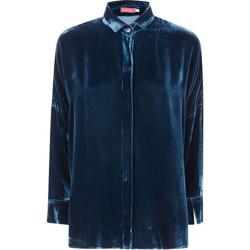 Bianco Levrin camicia in velluto - verde