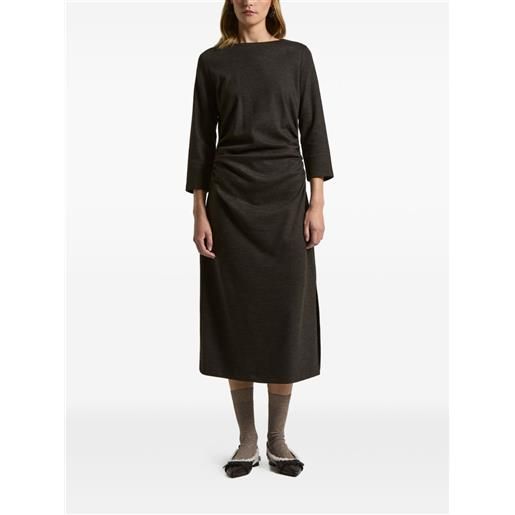 Peserico abito midi con arricciatura - marrone