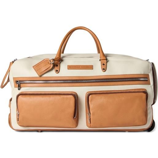 Brunello Cucinelli borsone con zip - toni neutri