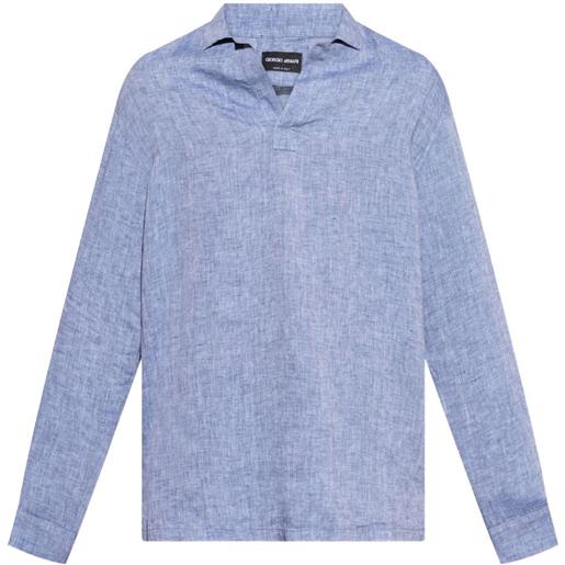 Giorgio Armani camicia in lino - blu