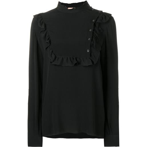 Nº21 blusa con ruches - nero