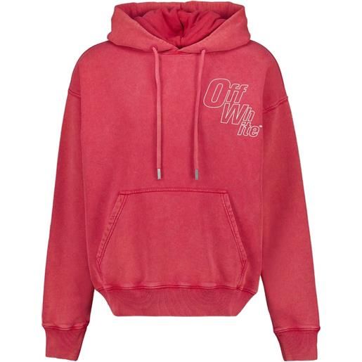 Off-White felpa con cappuccio e logo - rosso