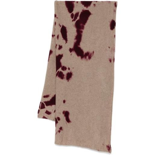 Suzusan sciarpa con fantasia tie dye - marrone