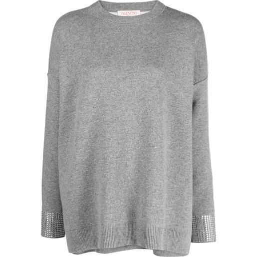 Valentino Garavani maglione con strass - grigio