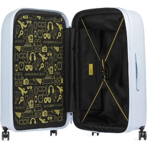 Mandarina Duck valigia goffrata logoduck grande - blu