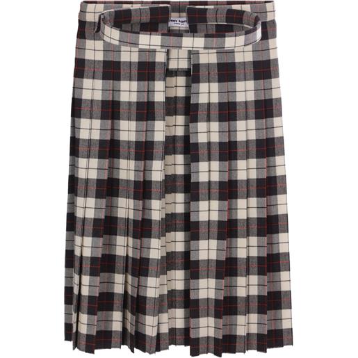 Duran Lantink gonna plissettata tartan - toni neutri