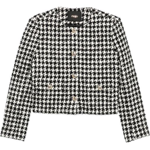 Maje blazer con motivo pied-de-poule - bianco