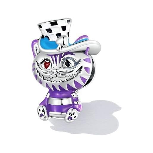 LES FOLIES DI PAOLA GRIECO charm stregatto gatto per alice in wonderland nel paese delle meraviglie per disney in argento 925 - les folies per pandora