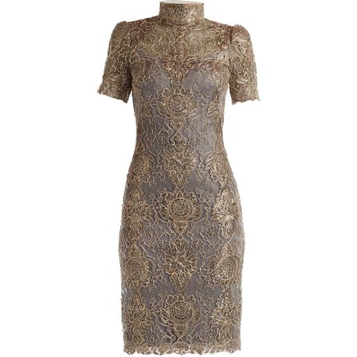 Tadashi Shoji abito a fiori con paillettes - oro