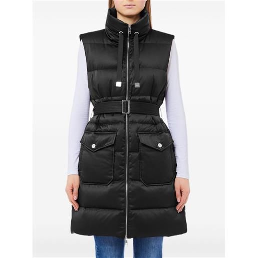 LIU JO gilet imbottito con cintura - nero