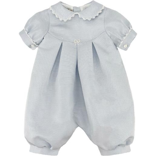 La Stupenderia tutina vittorio con orli ricamati - blu