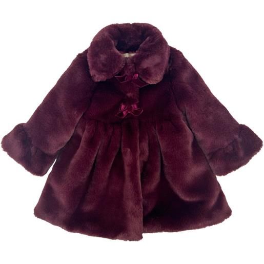 La Stupenderia cappotto in pelliccia sintetica con fiocco - viola