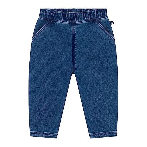 Petit Bateau a08ff, pantaloni bimbo 0-24, blu bleu delave, 12 mesi