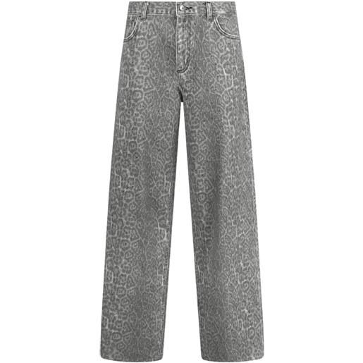 Liu Jo pantaloni donna flare con stampa animalier grigio 25,26,27,28