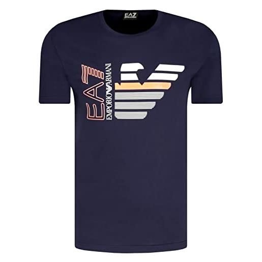 Emporio Armani maglietta t-shirt uomo ea7 3kpt22 pj6ez, manica corta, girocollo (blu scuro, m)
