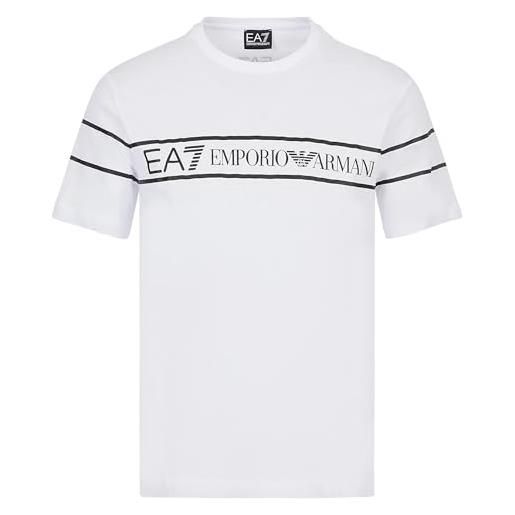 Emporio Armani maglietta t-shirt uomo ea7 3rpt46 pj02z, manica corta, girocollo (bianco, m)
