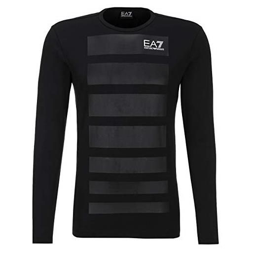 Emporio Armani t-shirt uomo ea7 6xptd2 pj20z, maniche lunghe, girocollo, nero , m