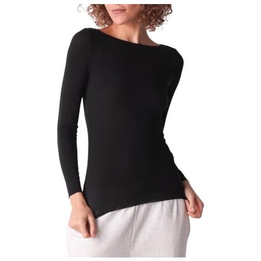 Cotonella add09 maglia donna manica lunga in modal e cachemire - scollo a barchetta elegante - ultra morbida e traspirante - panna, 4/l