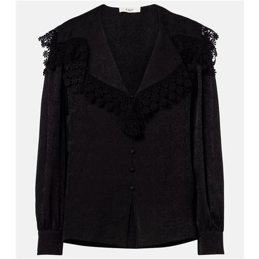 Chloe chloã© blusa in seta con ricamo