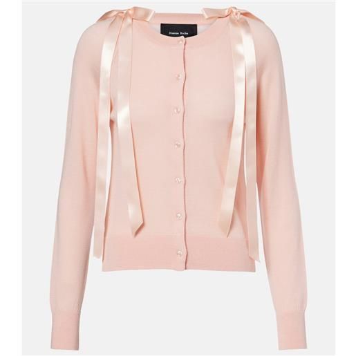 Simone Rocha cardigan in lana e seta con fiocco