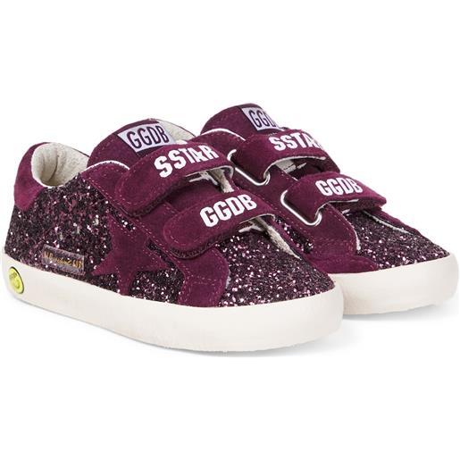 Golden Goose Kids sneakers old school in suede con paillettes