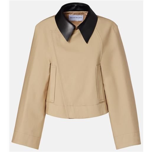 Givenchy caban cropped in cotone e lana