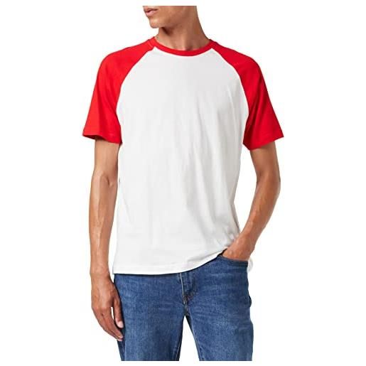 Build Your Brand raglan contrast tee maglietta, bianco/nero, m uomo