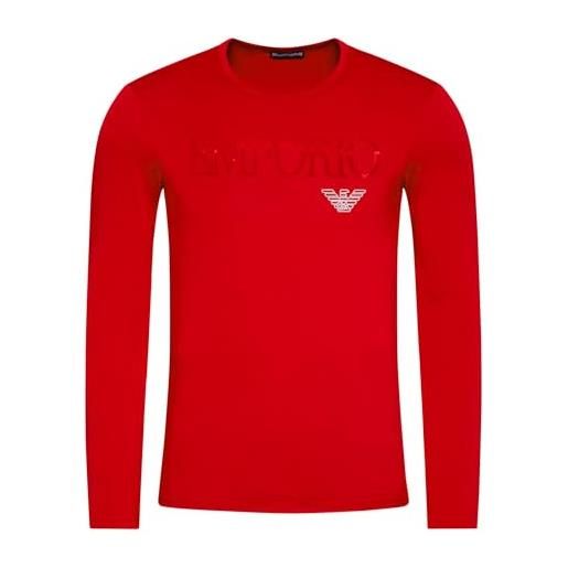 Emporio Armani maglietta uomo 111653 cc716, t-shirt manica lunga, girocollo (rosso, s)