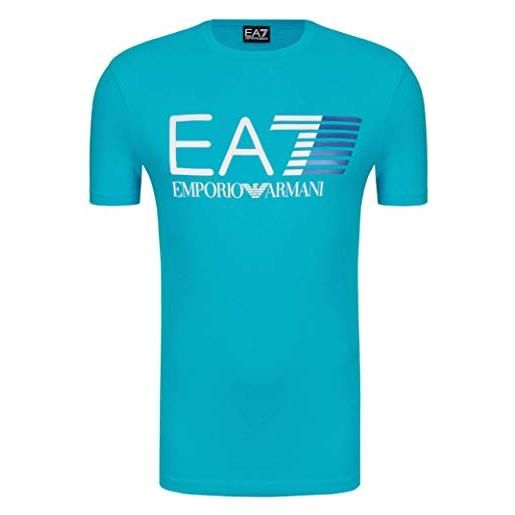 Emporio Armani t-shirt ea7 uomo maglietta 3zpt62 pj03z, manica corta, girocollo, veste regolare (turchese, m)