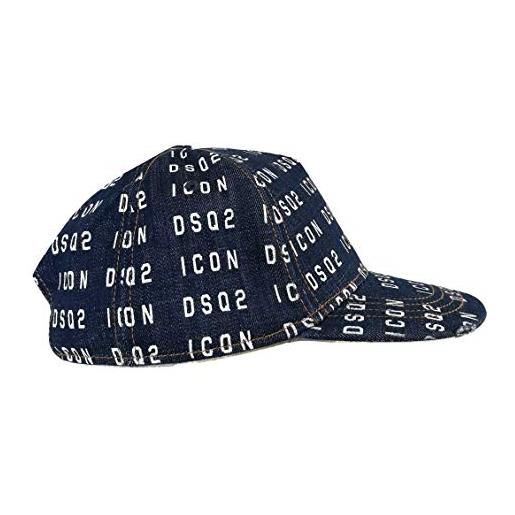 DSQUARED2 cappello denim tutto logato bianco (taglia unica)