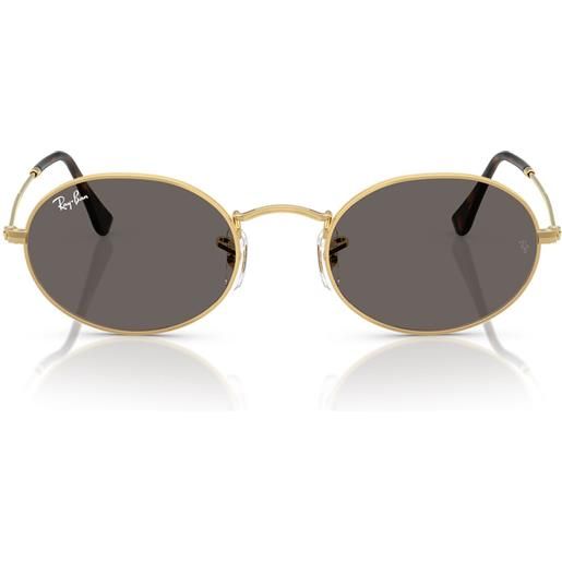 Ray-Ban occhiali da sole rb3547n 001/b1 oval oro/grigio scuro unisex