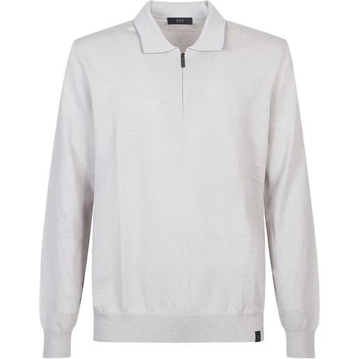 Fay polo con colletto a zip - grigio