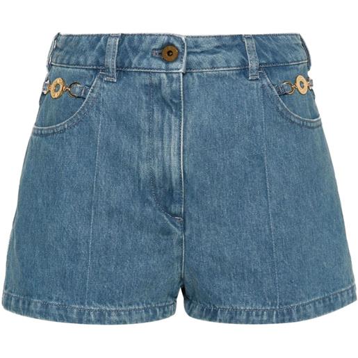 Patou shorts denim con ricamo - blu
