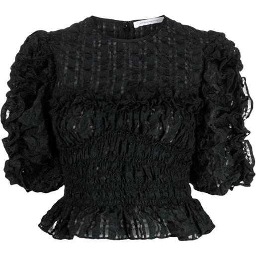 Cecilie Bahnsen top con ruches - nero