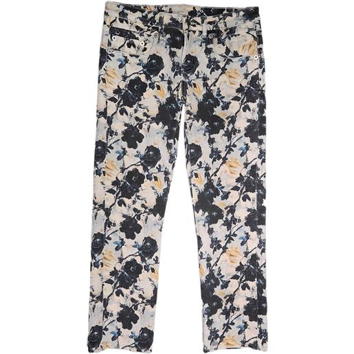 R13 pantaloni a fiori - bianco