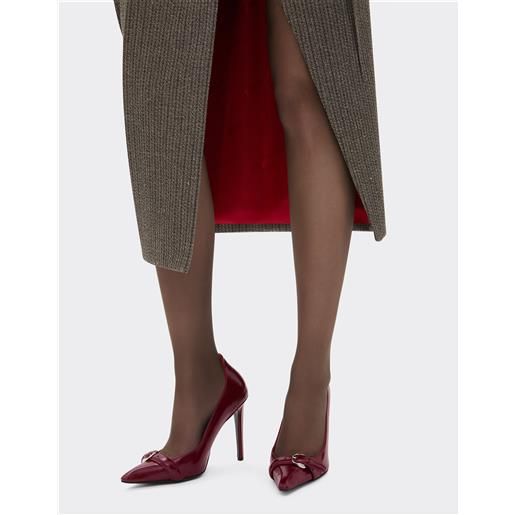 Ferrari décolleté in pelle lucida effetto bagnato - female regali in pelle cherry 37