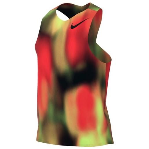 Nike aeroswift elite entry dri-fit adv running canotta da uomo, lt lemon twist/lt crimson/black/black, hj3380-736, s