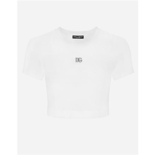 Dolce & Gabbana t-shirt corta in jersey con logo dg