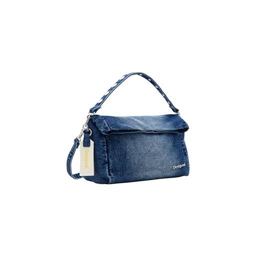 Desigual donna priori love accessories denim hand bag, blu, blu