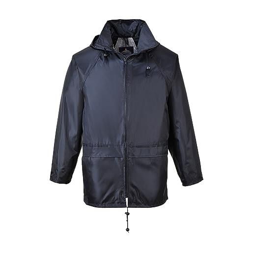 Portwest s440 giacca impermeabile classica leggera da uomo blu navy, xl