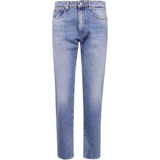 Incotex jeans con effetto schiarito - blu