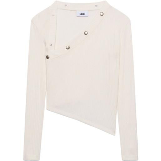 GCDS blusa asimmetrica - bianco